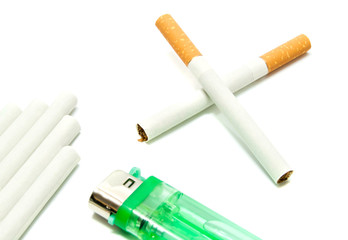 few cigarettes and lighter