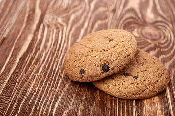 oat cookies on wooden table