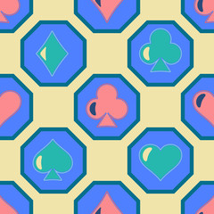 Seamless background with card suits