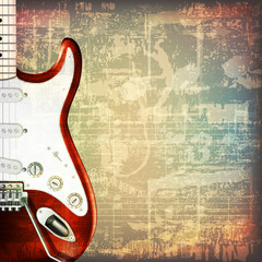 abstract grunge background with electric guitar
