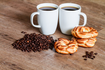 Cup of coffee and buns