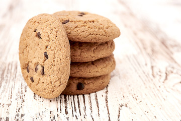 oat cookies on wooden table