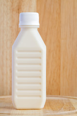 soy milk in bottle