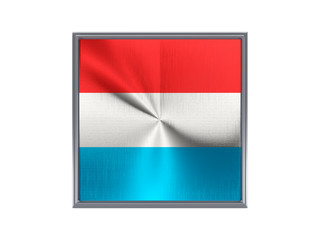 Square metal button with flag of luxembourg