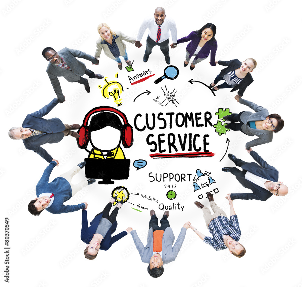 Sticker Customer Service Support Assistance Service Help Guide Concept - Stickers