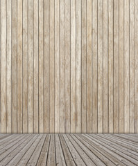 plancher et palissade de bois brut