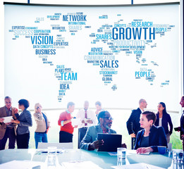 Growth Sales Vision Team Network Idea People Concept