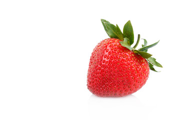 fresh strawberries on white