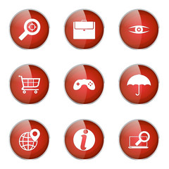 SEO Internet Sign Red Vector Button Icon Design Set 10