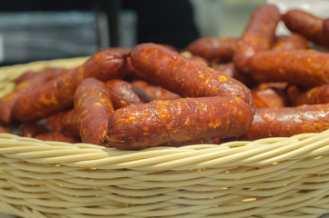 Sausages in the basket
