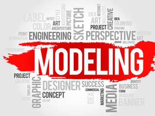 Fototapeta premium MODELING word cloud, business concept