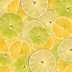 Lemon And Lime Slice Abstract Seamless Pattern