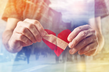 Broken hearted Man as Valentines day concept.