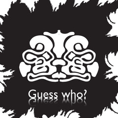 Fototapeta premium original face masks ancient gods, for tattoo and ancient amulets