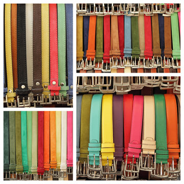 colorful leather belts collection