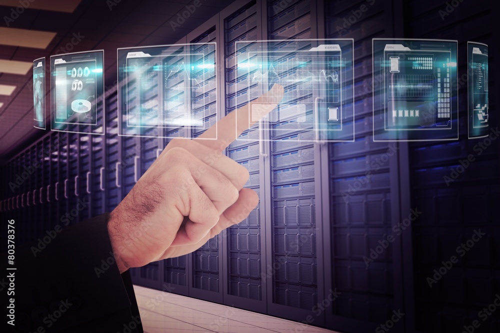 Poster composite image of businessmans hand pointing in suit jacket
