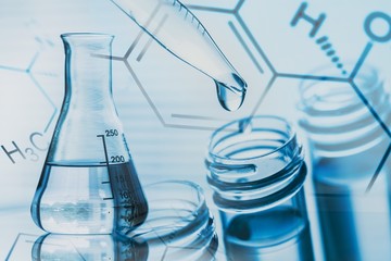 Lab. Laboratory research, dropping liquid to test tube