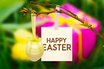 Composite image of happy easter greeting