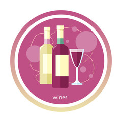 Wine glass and bottle