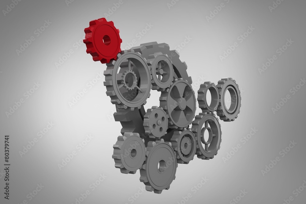 Aufkleber composite image of cogs and wheels