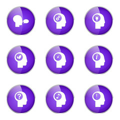 Think Web Internet Violet Vector Button Icon Design Set