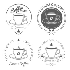 Set of vintage coffee labels
