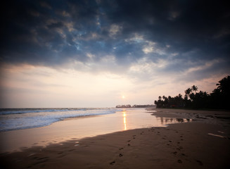 Sunset on tropical beach