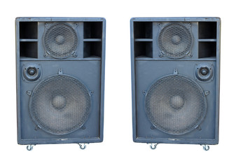 old powerful stage concerto audio speakers isolated