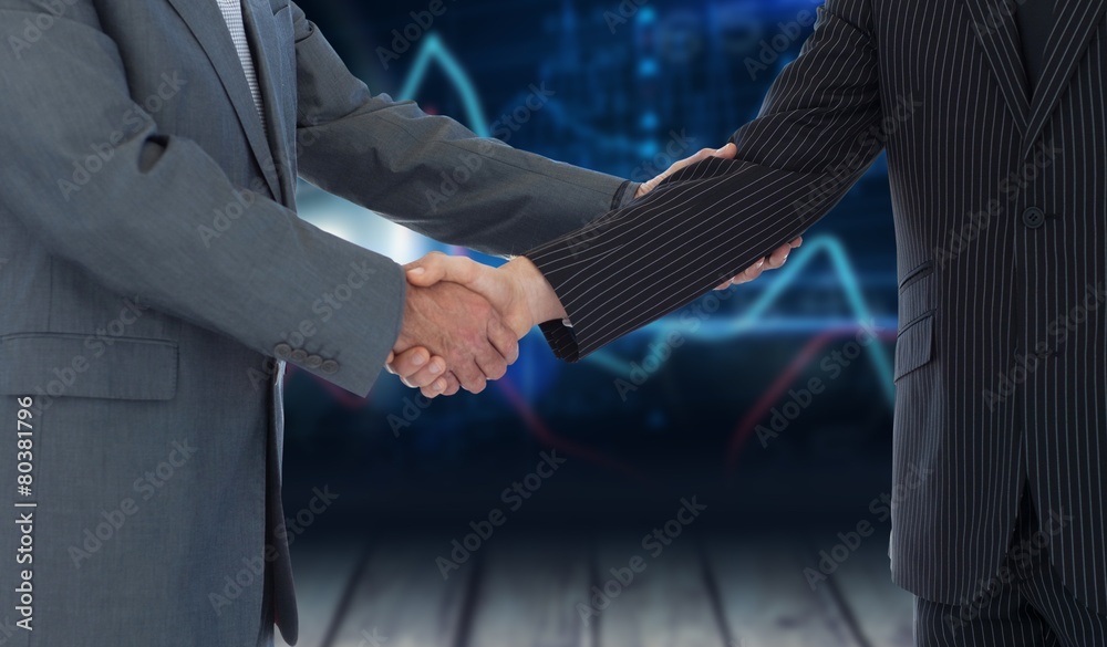 Poster composite image of handshake in agreement