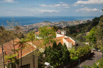 Fototapeta na wymiar Rooftops of Funchal from Monte in Madeira