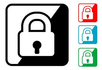 Icono simbolo candado en varios colores