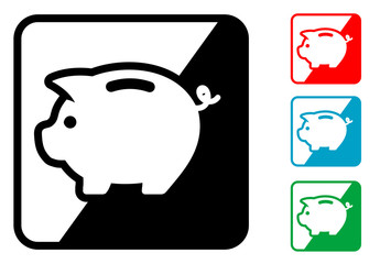 Icono simbolo hucha en varios colores