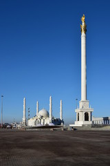 Fototapeta na wymiar Square of independence in Astana, Kazakhstan