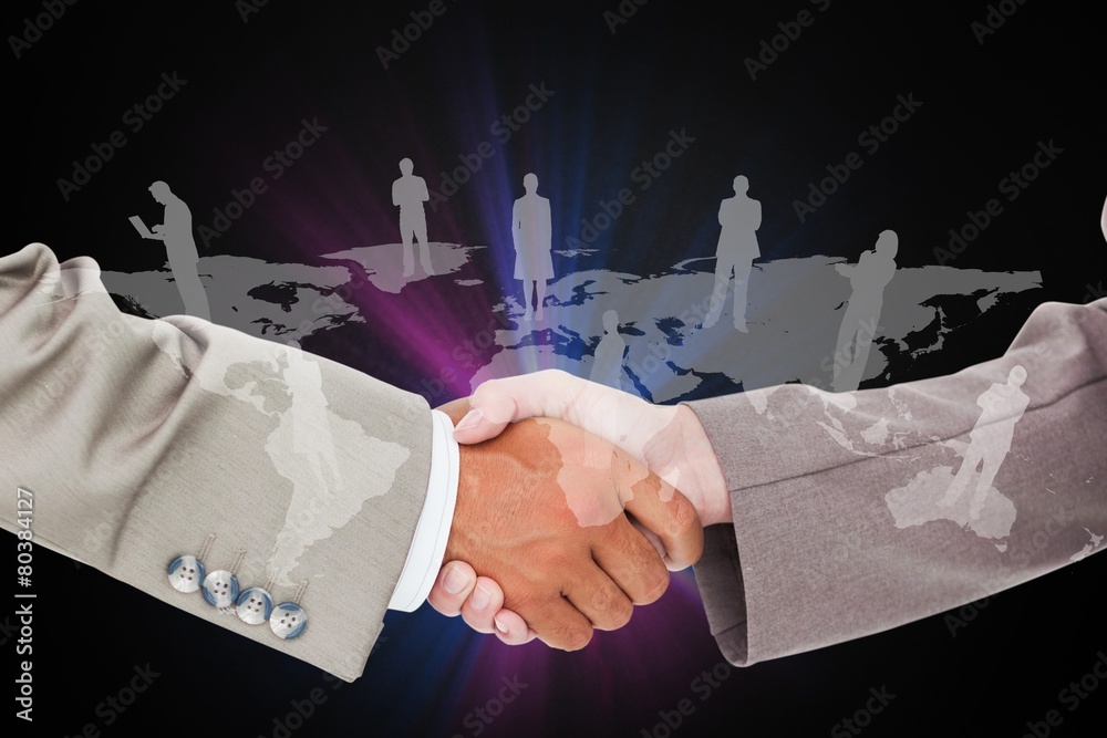 Aufkleber Composite image of side view of shaking hands