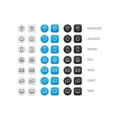 Flat multipurpose business card icon set of web icons for busine
