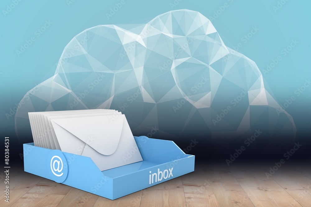 Poster Composite image of blue inbox