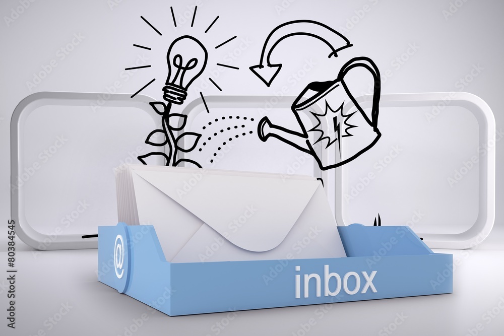 Poster Composite image of blue inbox