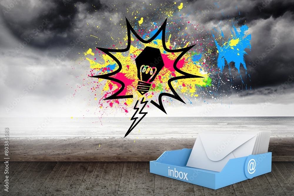 Poster Composite image of blue inbox