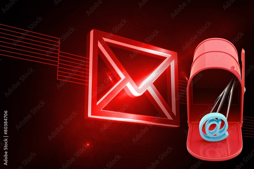Aufkleber composite image of red email postbox