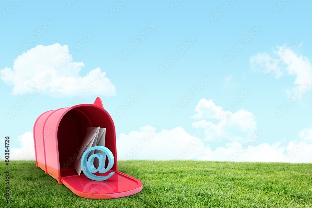 Poster composite image of red email postbox