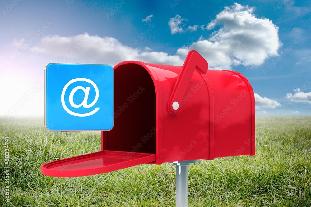 Aufkleber composite image of red email postbox