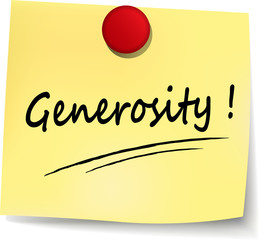 generosity yellow note