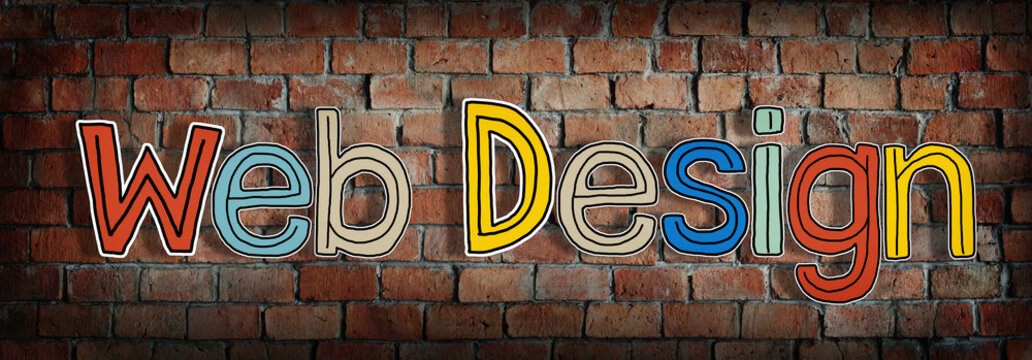 Words Web Design Brick Wall Concept