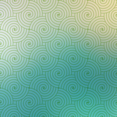 Repetitive geometric vector curvy waves pattern texture on blurr