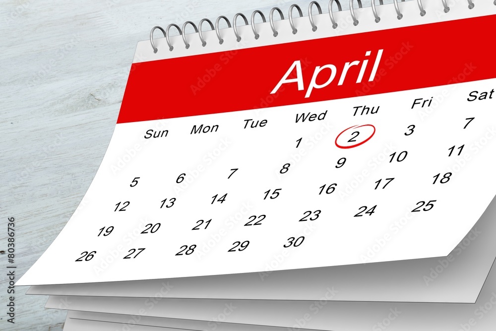 Poster composite image of april calendar