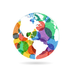 Geometric abstract earth globe sphere concept illustration