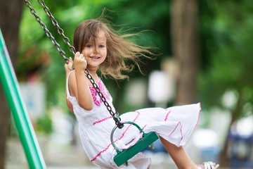 Child. Sky Swing Girl