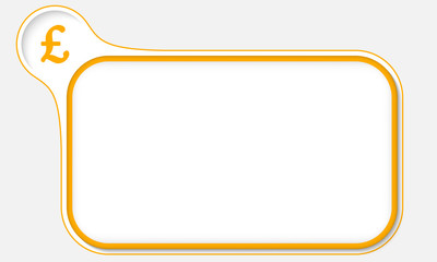 yellow frame for your text and pound sterling symbol