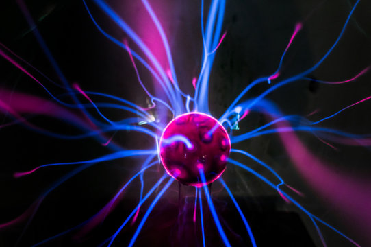 Plasma ball  with magenta-blue 