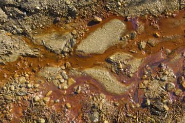 Beautiful surface of muddy ground, sand and water